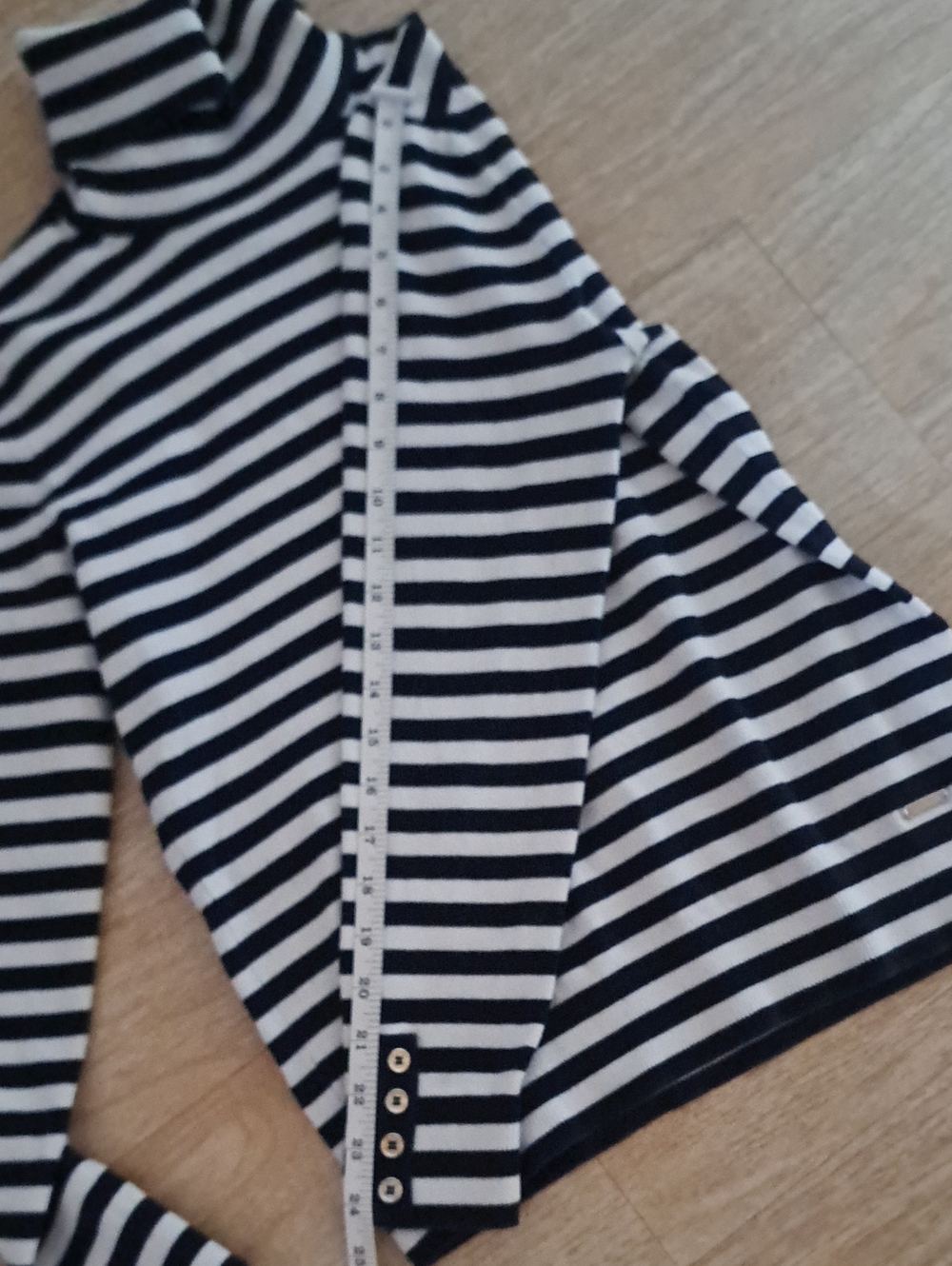 Tommy Hilfiger Black & White Striped Turtleneck T - Shirt - Picture 9 of 11